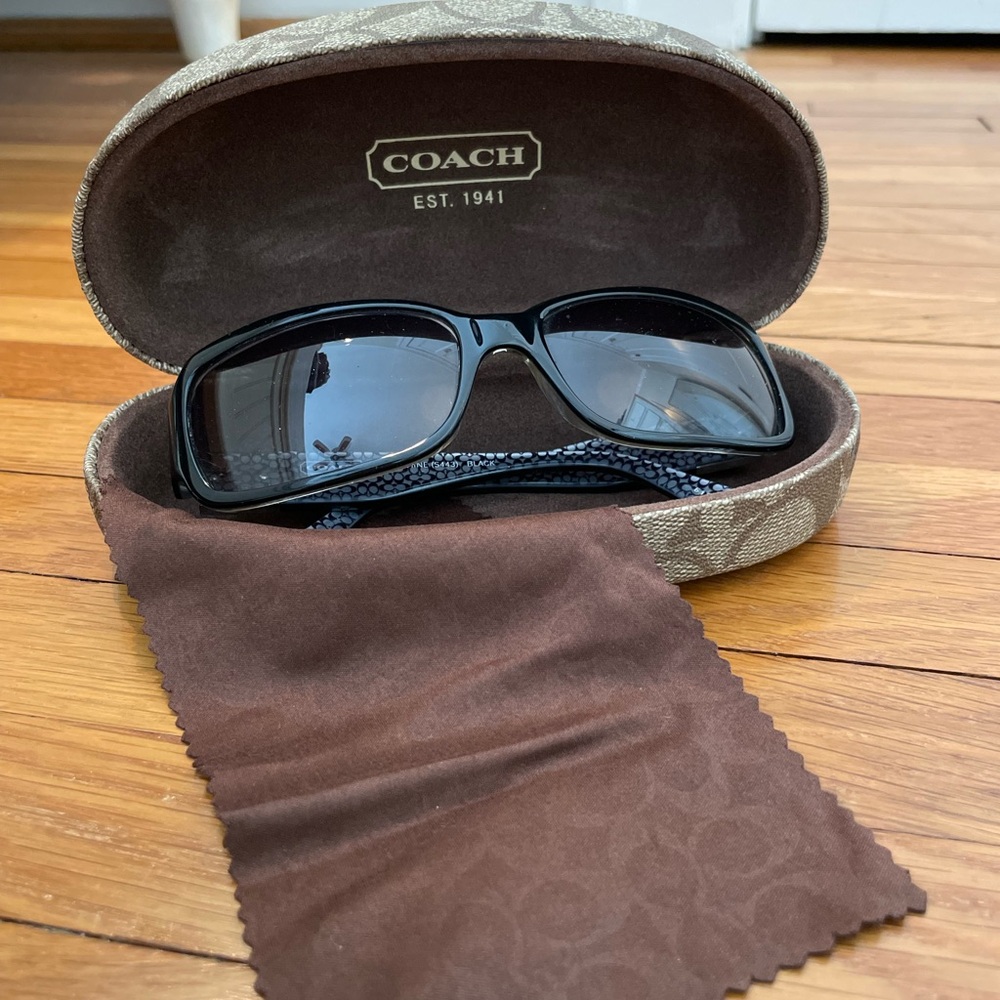 Coach Black Sunglasses with Brown Case